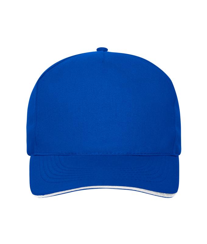 Unisex 5 Panel Sandwich Cap Royal/white 10232