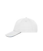 Unisexe Casquette Sandwich 5 panneaux en coton Blanc/marine 10232