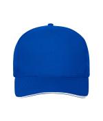 Unisexe Casquette Sandwich 5 panneaux en coton Royal/blanc 10232