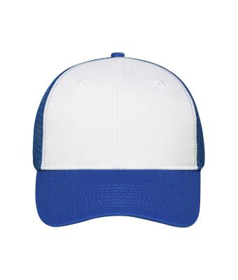 Unisex 6 Panel Mesh Cap White/royal 10253