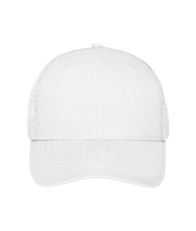 Unisex 6 Panel Mesh Cap White/white 10253