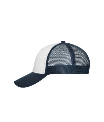 Unisex 6 Panel Mesh Cap White/navy 10253