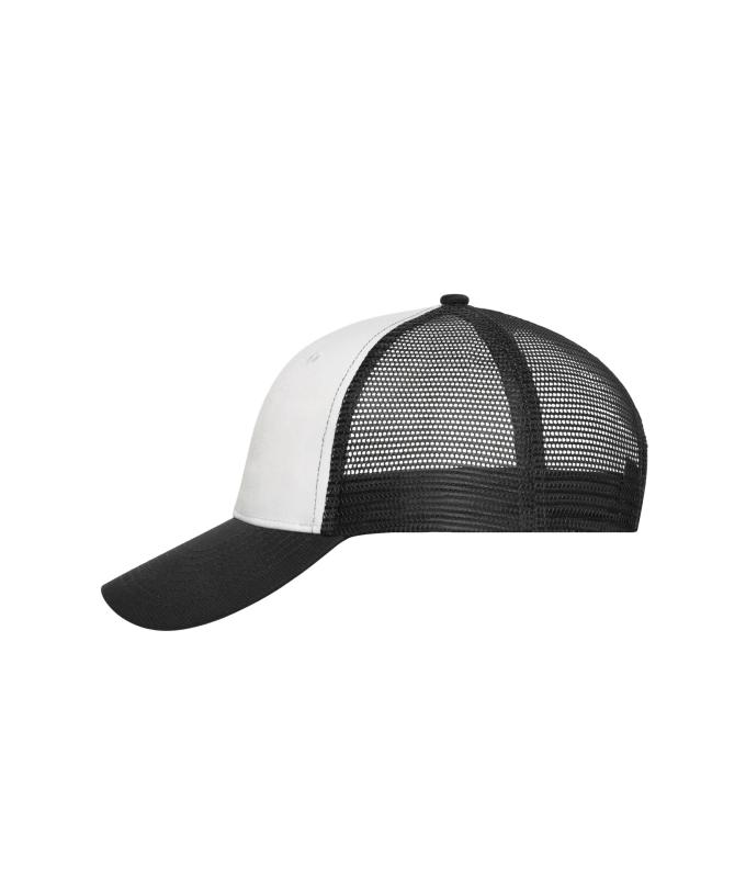 Unisex 6 Panel Mesh Cap White/black 10253