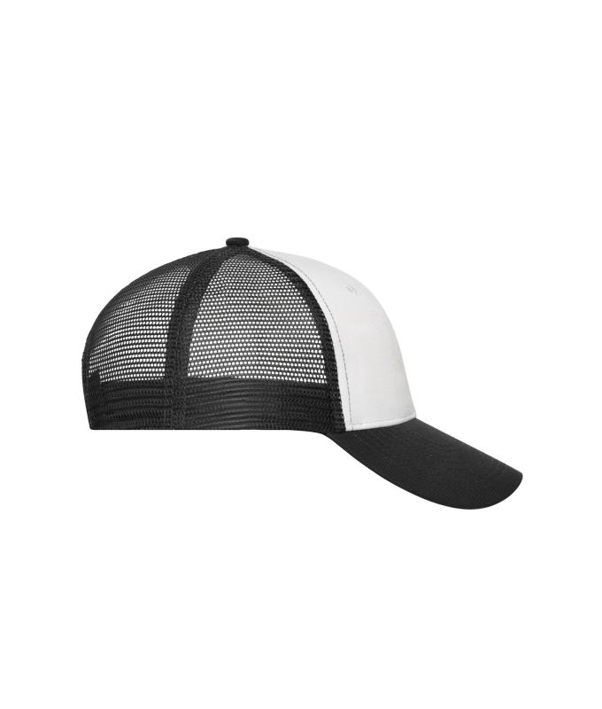 Unisex 6 Panel Mesh Cap White/black 10253