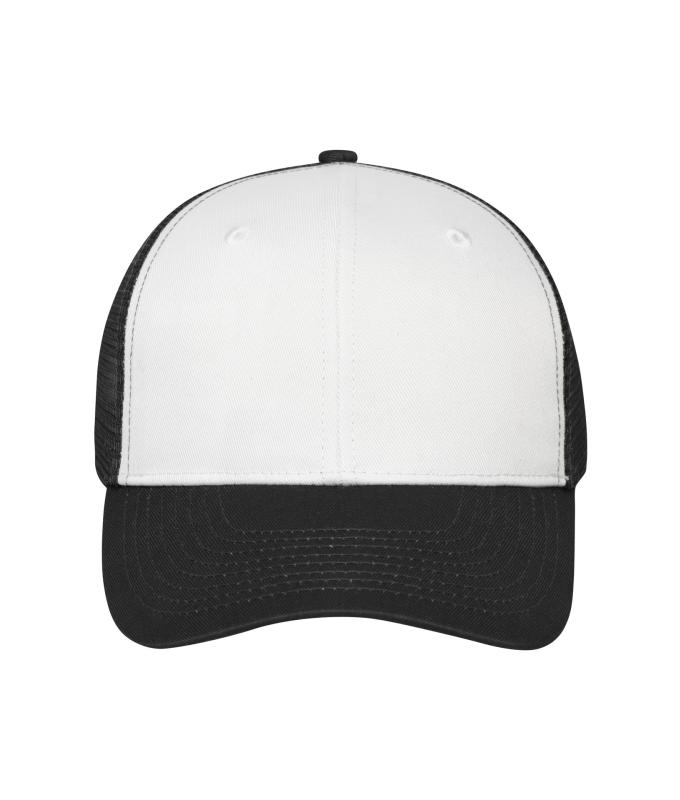 Unisex 6 Panel Mesh Cap White/black 10253