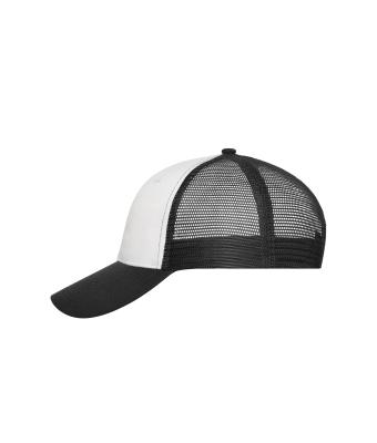Unisex 6 Panel Mesh Cap Wit/zwart 10253