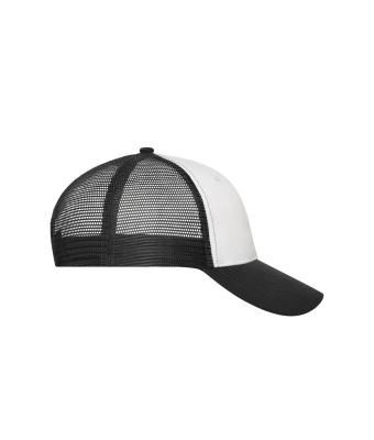 Unisex 6 Panel Mesh Cap Wit/zwart 10253