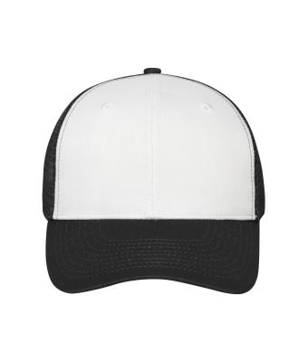 Unisex 6 Panel Mesh Cap Wit/zwart 10253
