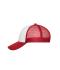 Unisex 6 Panel Mesh Cap Wit/rood 10253