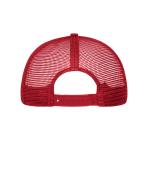 Unisex 6 Panel Mesh Cap Wit/rood 10253