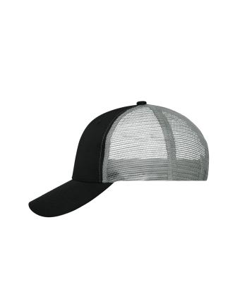 Unisex 6 Panel Mesh Cap Zwart/zwart/donkergrijs 10253
