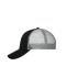 Unisex 6 Panel Mesh Cap Zwart/zwart/donkergrijs 10253