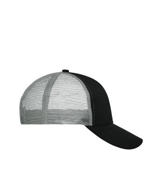 Unisex 6 Panel Mesh Cap Zwart/zwart/donkergrijs 10253