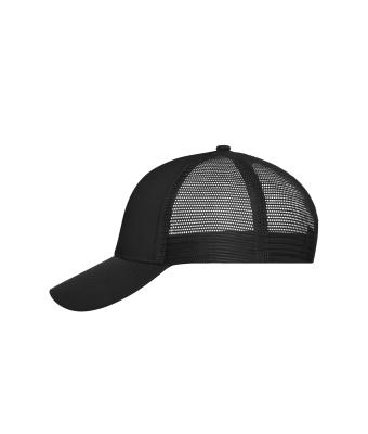 Unisex 6 Panel Mesh Cap Zwart/zwart 10253