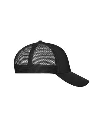 Unisex 6 Panel Mesh Cap Zwart/zwart 10253