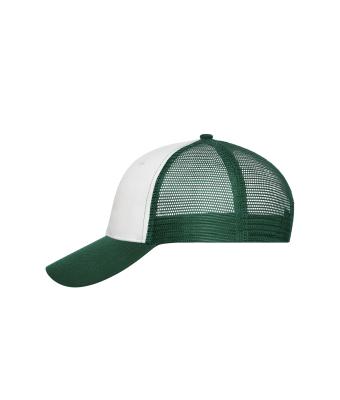 Unisexe Casquette filet 6 panneaux Blanc/vert-foncé 10253