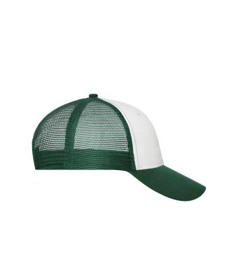 Unisexe Casquette filet 6 panneaux Blanc/vert-foncé 10253