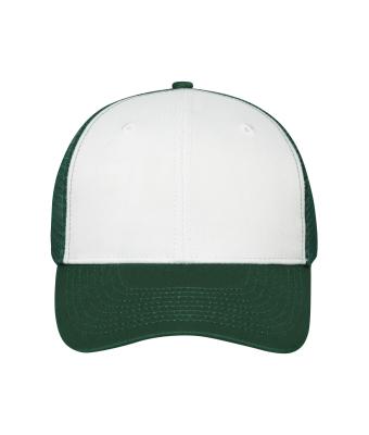 Unisexe Casquette filet 6 panneaux Blanc/vert-foncé 10253