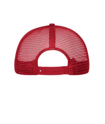 Unisexe Casquette filet 6 panneaux Blanc/rouge 10253