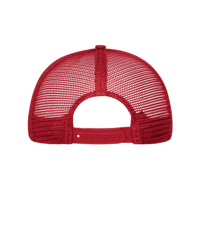 Unisexe Casquette filet 6 panneaux Blanc/rouge 10253