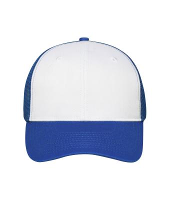 Unisexe Casquette filet 6 panneaux Blanc/royal 10253