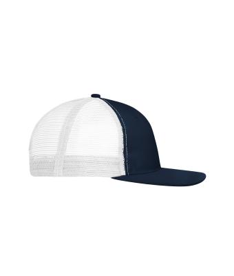 Unisex 6 Panel Flat Peak Cap Navy/navy/white 10254