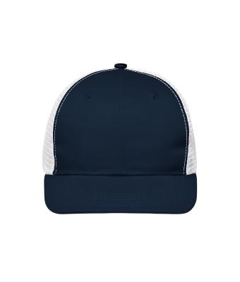 Unisex 6 Panel Flat Peak Cap Navy/navy/white 10254