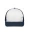 Unisex 6 Panel Flat Peak Cap Wit/navy 10254