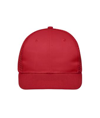 Unisex 6 Panel Flat Peak Cap Red/red 10254