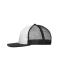 Unisex 6 Panel Flat Peak Cap White/black 10254