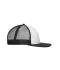 Unisex 6 Panel Flat Peak Cap White/black 10254