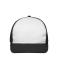 Unisex 6 Panel Flat Peak Cap White/black 10254