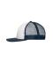 Unisex 6 Panel Flat Peak Cap White/navy 10254