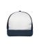 Unisex 6 Panel Flat Peak Cap White/navy 10254