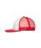 Unisex 6 Panel Flat Peak Cap White/red 10254