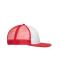 Unisex 6 Panel Flat Peak Cap White/red 10254