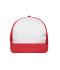 Unisex 6 Panel Flat Peak Cap White/red 10254