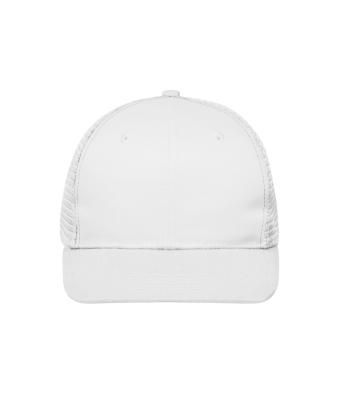 Unisex 6 Panel Flat Peak Cap White/white 10254