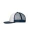 Unisex 6 Panel Flat Peak Cap Wit/navy 10254