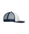 Unisex 6 Panel Flat Peak Cap Wit/navy 10254