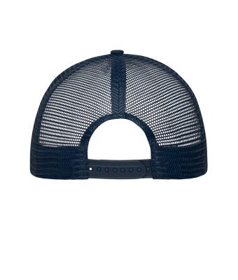 Unisex 6 Panel Flat Peak Cap Wit/navy 10254