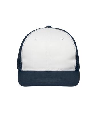 Unisexe Casquette plate 6 panneaux Blanc/marine 10254