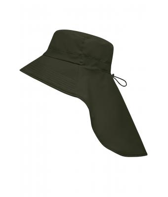 Unisex Function Hat with Neck Guard Olijf 10453