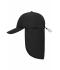 Unisex 6 Panel Cap with Neck Guard Black 10454