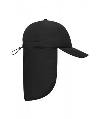 Unisex 6 Panel Cap with Neck Guard Black 10454