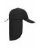 Unisex 6 Panel Cap with Neck Guard Black 10454