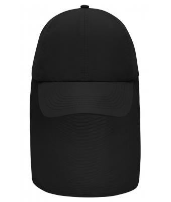 Unisex 6 Panel Cap with Neck Guard Black 10454