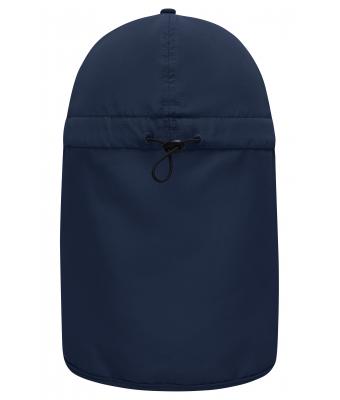 Unisex 6 Panel Cap with Neck Guard Navy 10454