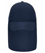 Unisex 6 Panel Cap with Neck Guard Navy 10454