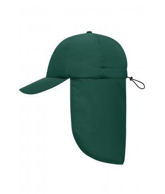 Unisex 6 Panel Cap with Neck Guard Dark-green 10454